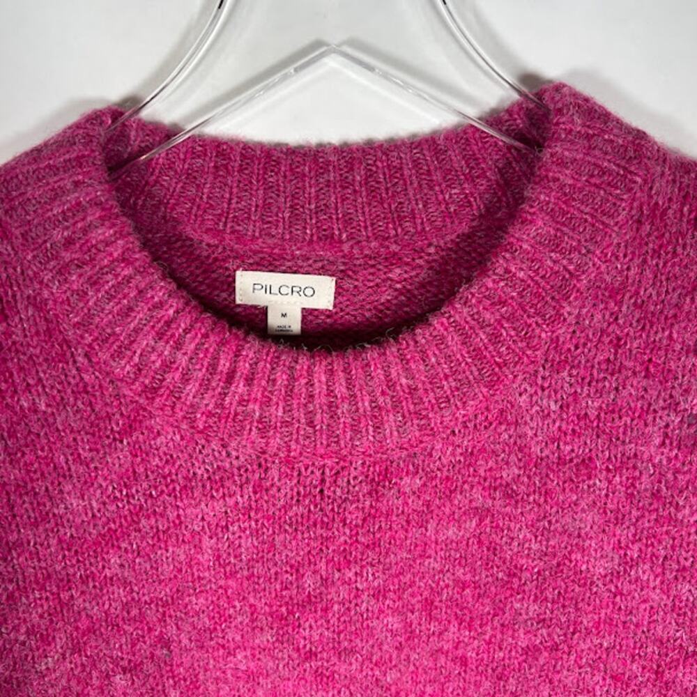 Anthropologie Pink Crewneck Fuzzy Knit Sweater - Picture 4 of 9